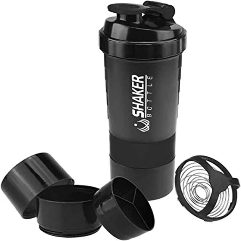 DYNAMI 500ml Protein Shaker mit integriertem Pulverbehälter